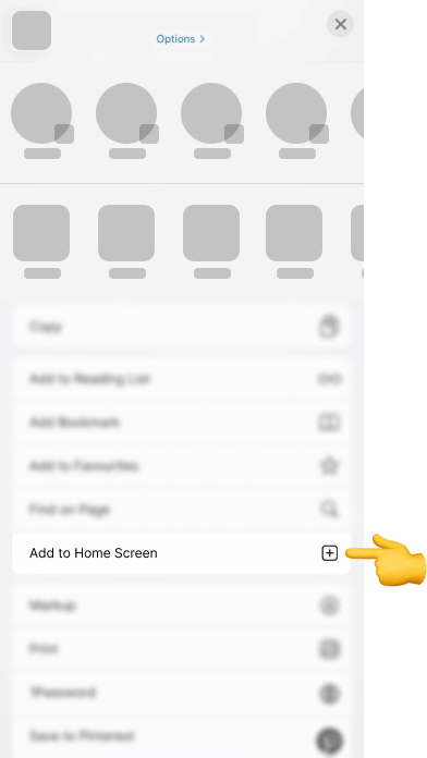 iPhone · aggiunta alla schermata iniziale nella guida ufficiale in inglese